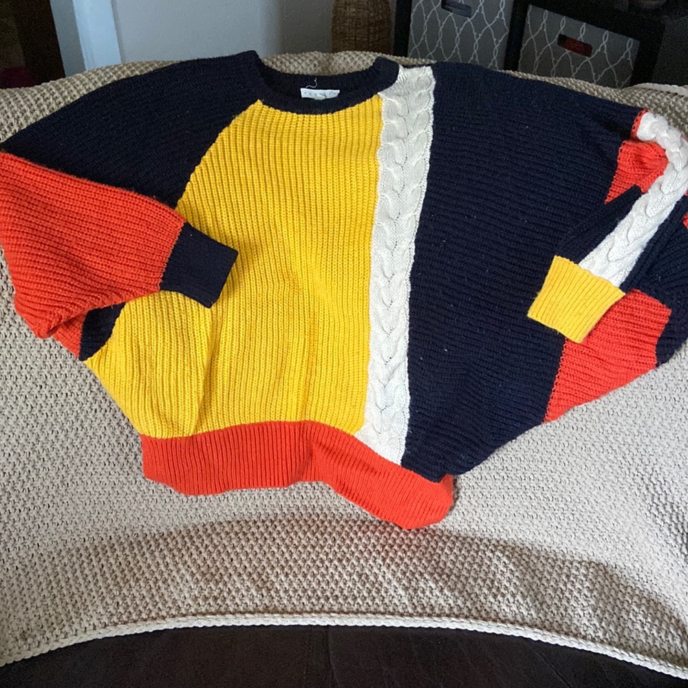 Oversized Color Block Sweater